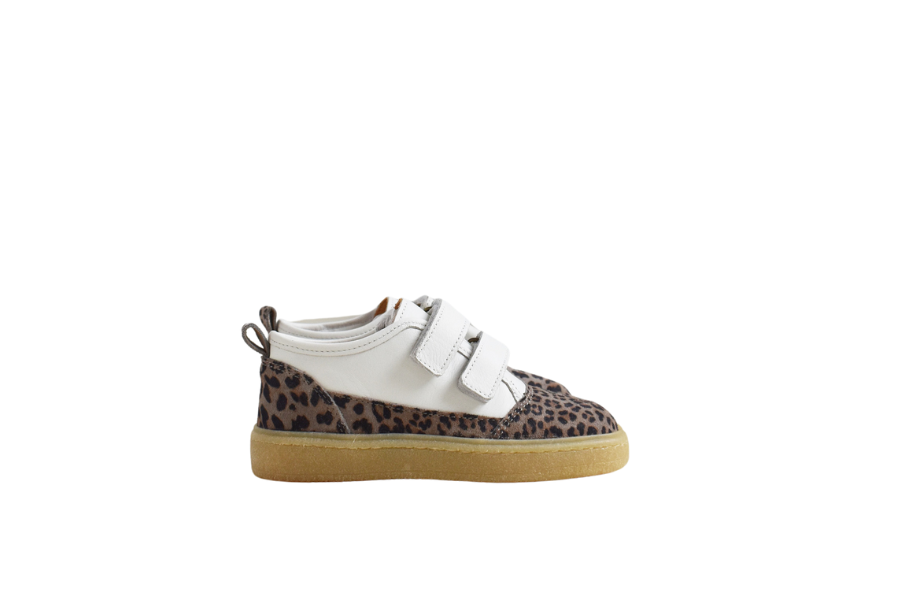 Du Loua Du Codi Velcro Sneaker Leo Print Suede/White Leather right