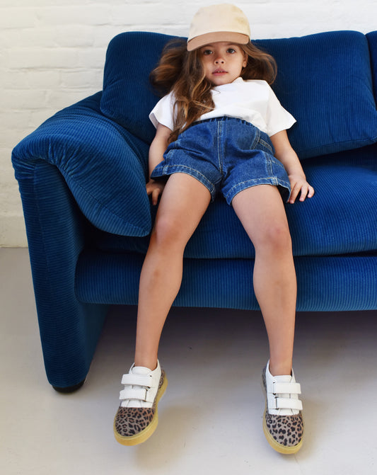 Du Loua Du Codi Velcro Sneaker Leo Print Suede White Leather sfeer