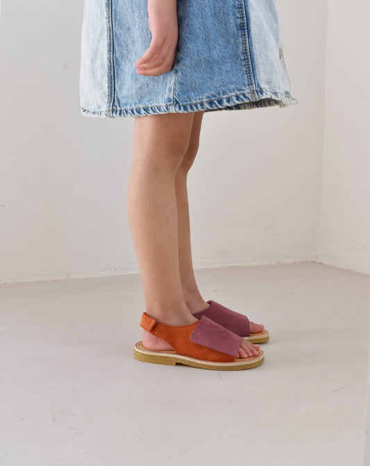 Du Loua Du Veda Suede Sandaal Faded Purple Faded Red sfeer